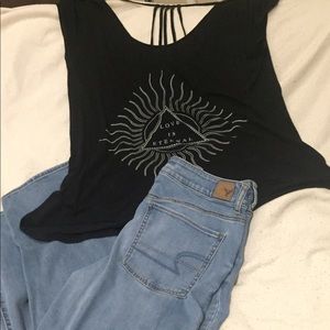 Aéropostale Black Graphic Tee